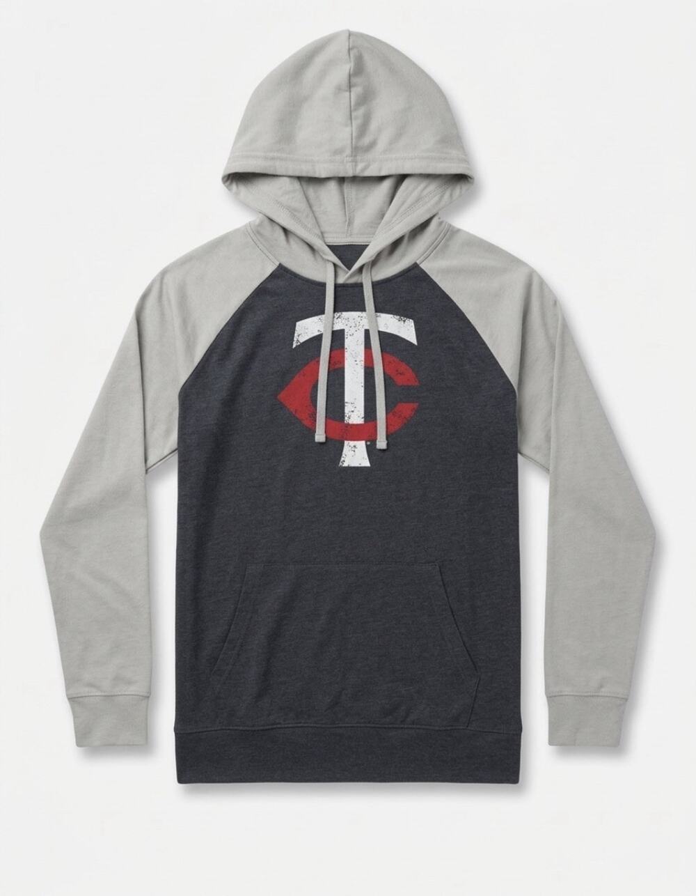 MLB Minnesota Twins Unisex Lightweight Bi-Blend Hooded Shirt in Navy, S